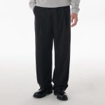[Cooltandard] Brushed One Tuck Wide Banding Pants [Black]