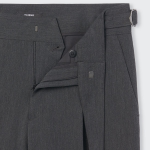 [Cooltandard] Classic Adjust One Tuck Tapered Slacks [Charcoal Gray]