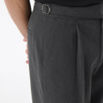[Cooltandard] Classic Adjust One Tuck Tapered Slacks [Charcoal Gray]