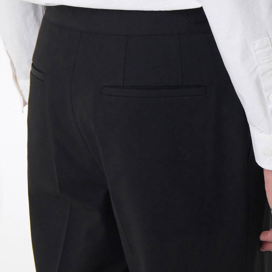 [Cooltandard] Classic Adjust One Tuck Tapered Slacks [Black]