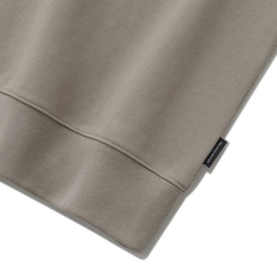 Melange Master Oversized Collar Half-Zip Sweatshirt – Greyish Beige