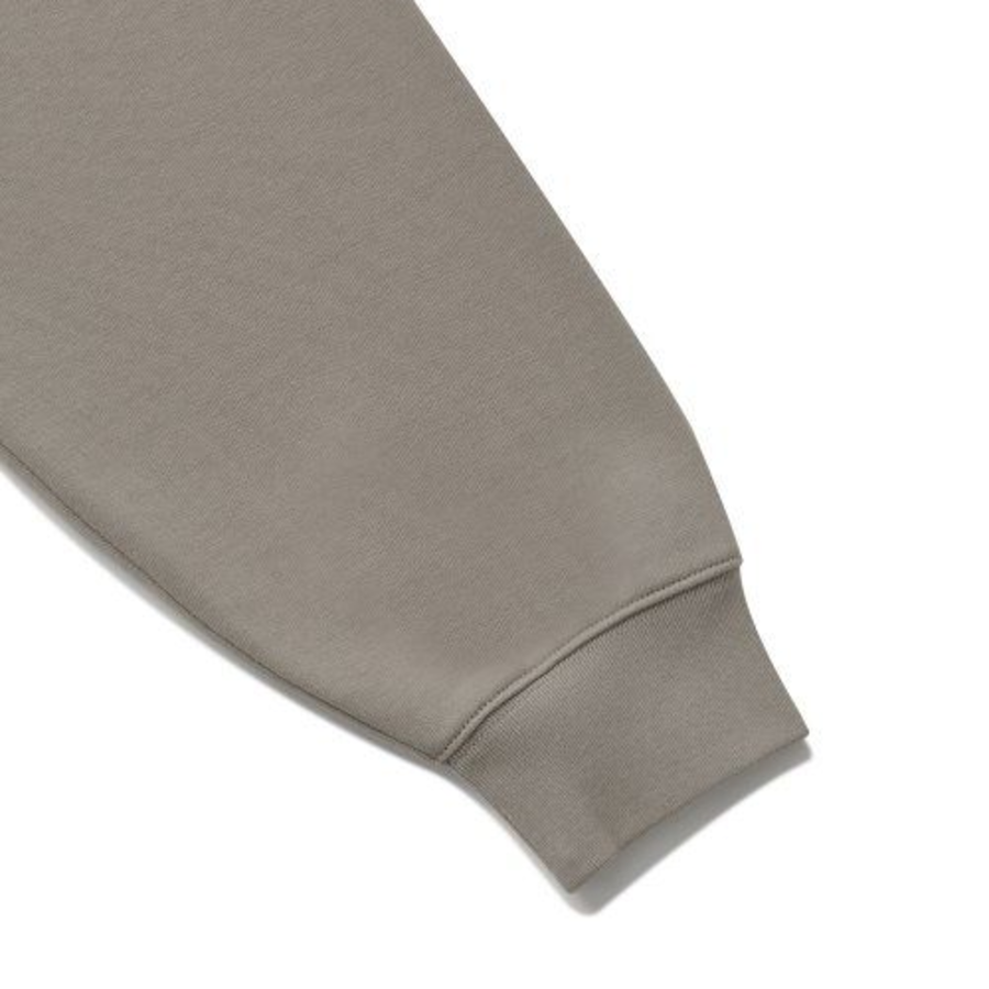 Melange Master Oversized Collar Half-Zip Sweatshirt – Greyish Beige