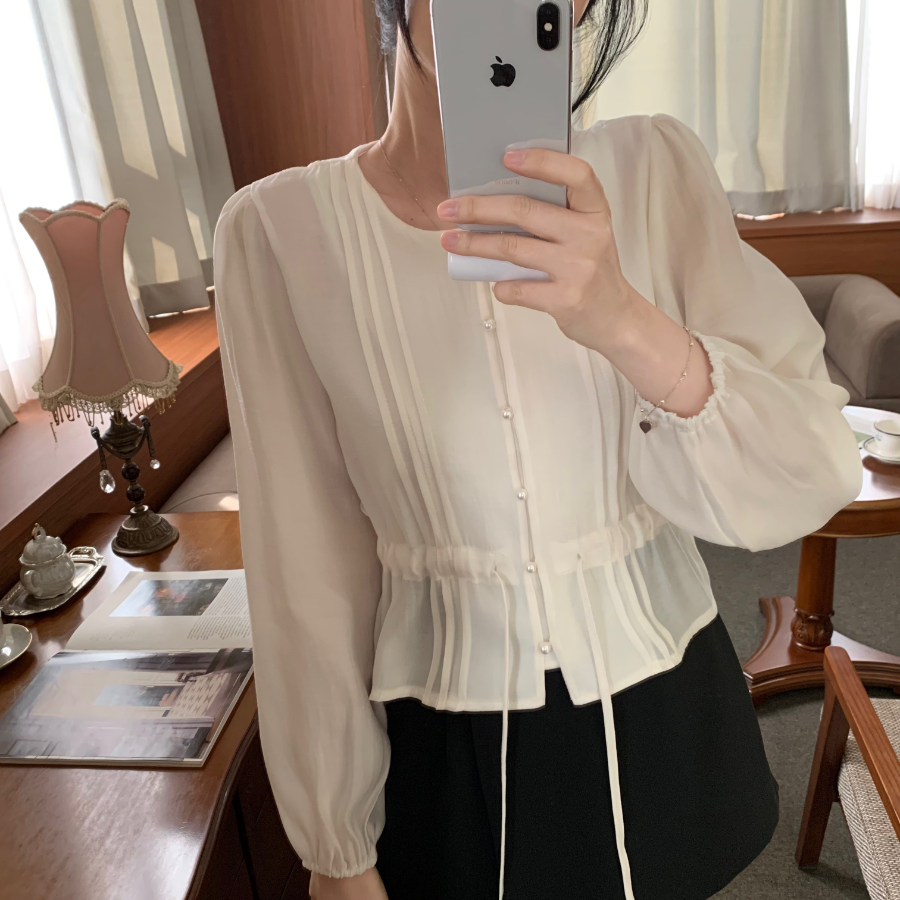 Rozi – блузка Silk Pearl Button Blouse