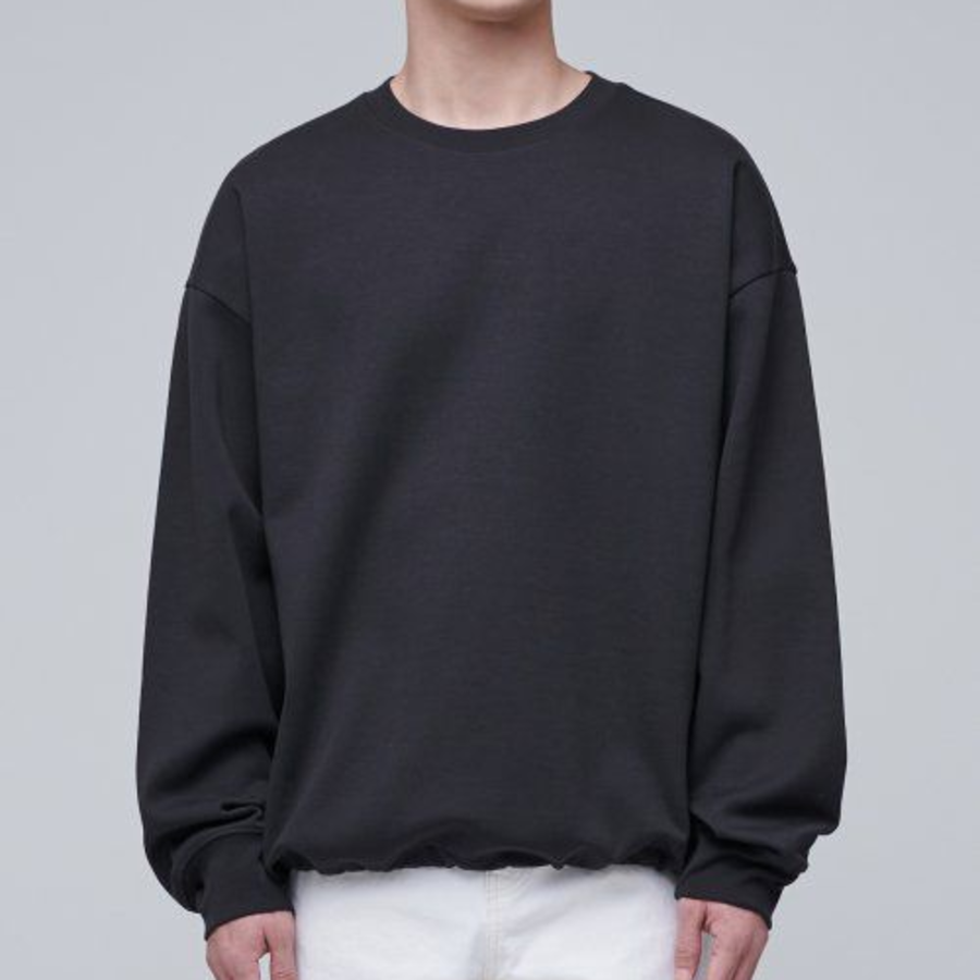 Musinsa Standard Flat Terry Oversized String Sweatshirt – Dark Grey
