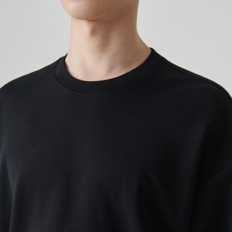 Musinsa Standard Flat Terry Oversized Double Layer Sweatshirt – Black