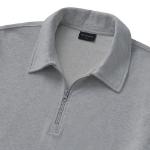 Melange Master Oversized Collar Half-Zip Hoodie – Grey