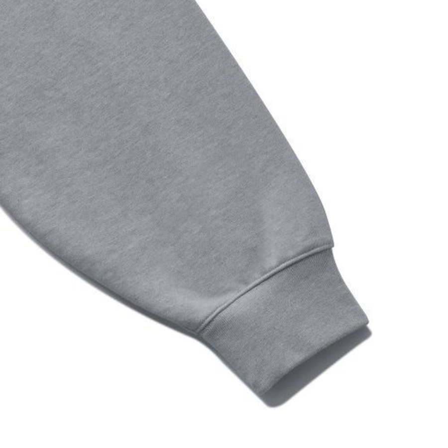 Melange Master Oversized Collar Half-Zip Hoodie – Grey