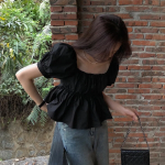 Shirring A-Line – блузка Peplum Flare Crop Blouse