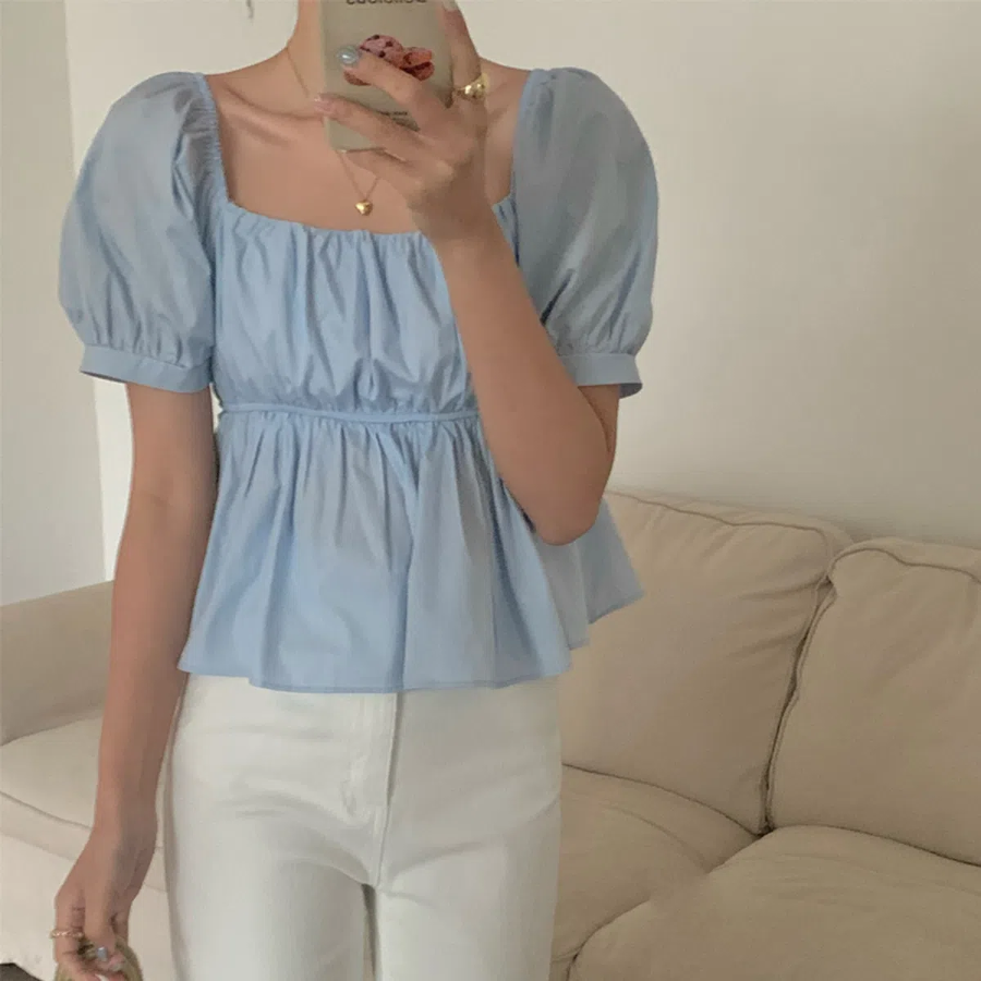 Shirring A-Line – блузка Peplum Flare Crop Blouse