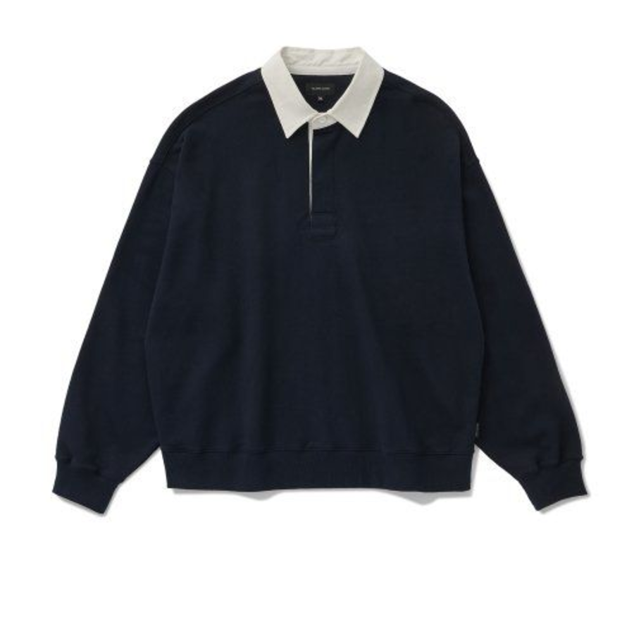 Melange Master Big Oversized Rugby Sweatshirt – Navy