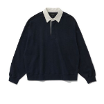 Melange Master Big Oversized Rugby Sweatshirt – Navy