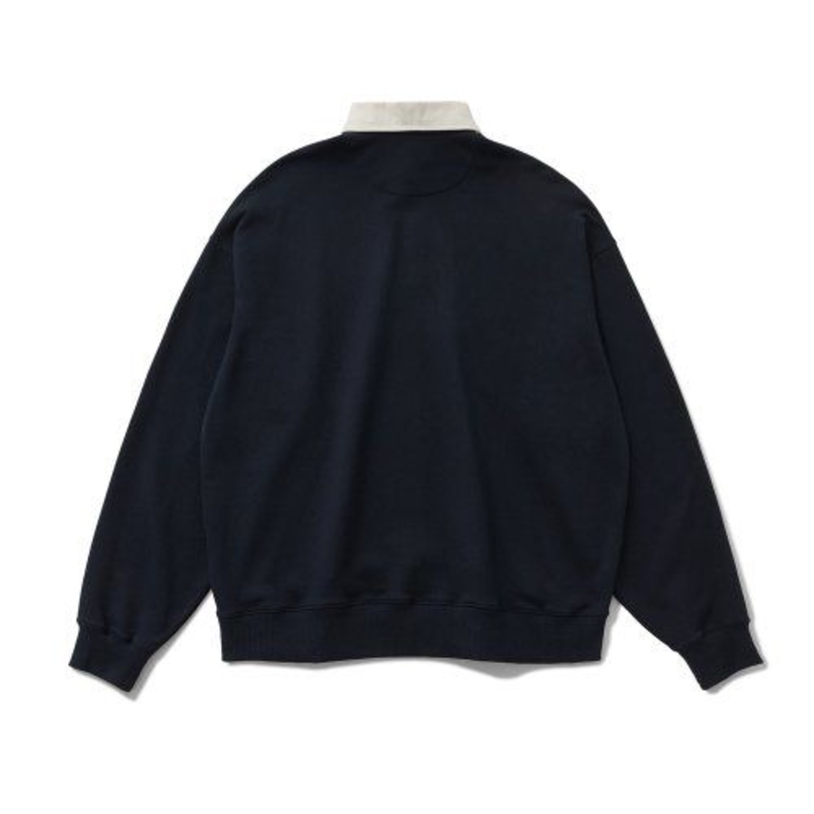 Melange Master Big Oversized Rugby Sweatshirt – Navy