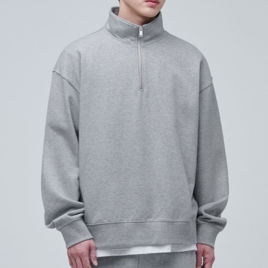 Musinsa Standard Oversized Half-Zip Sweatshirt – Grey