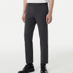 [Cooltandard] Tapered Hidden Banding Crop Slacks [Gunmetal]