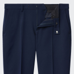 [Cooltandard] Tapered Hidden Banding Crop Slacks [Deep Blue]