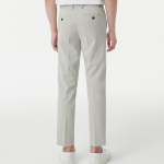 [Cooltandard] Tapered Hidden Banding Crop Slacks [Cream]
