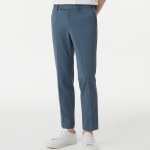 [Cooltandard] Tapered Hidden Banding Crop Slacks [ Blue]