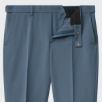 [Cooltandard] Tapered Hidden Banding Crop Slacks [ Blue]