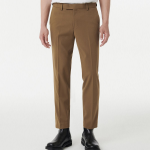 [Cooltandard] Tapered Hidden Banding Crop Slacks [Camel]