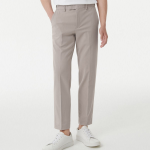[Cooltandard] Tapered Hidden Banding Crop Slacks [Light Beige]