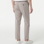 [Cooltandard] Tapered Hidden Banding Crop Slacks [Light Beige]