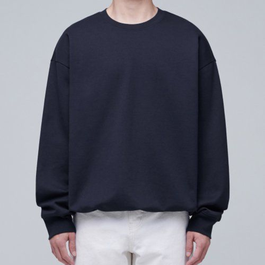 Musinsa Standard Flat Terry Oversized String Sweatshirt – Navy