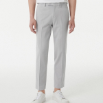 [Cooltandard] Tapered Hidden Banding Crop Slacks [Light Gray]