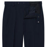 [Cooltandard] Straight Hidden Banding Slacks [Navy]