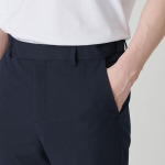 [Cooltandard] Straight Hidden Banding Slacks [Navy]