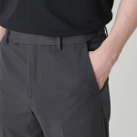 [Cooltandard] Straight Hidden Banding Slacks [Gunmetal]