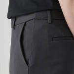 [Cooltandard] Straight Hidden Banding Slacks [Gunmetal]