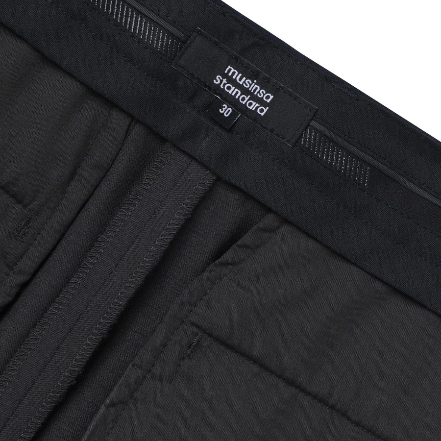 [Cooltandard] Straight Hidden Banding Slacks [Gunmetal]