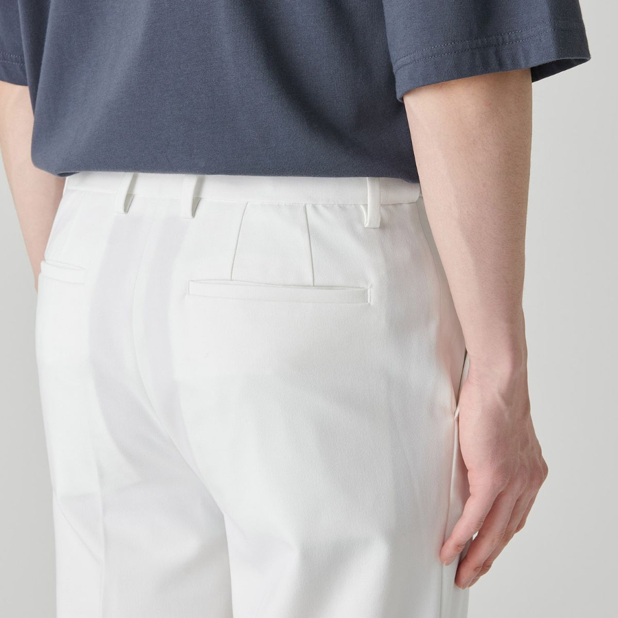 [Cooltandard] Straight Hidden Banding Slacks [White]