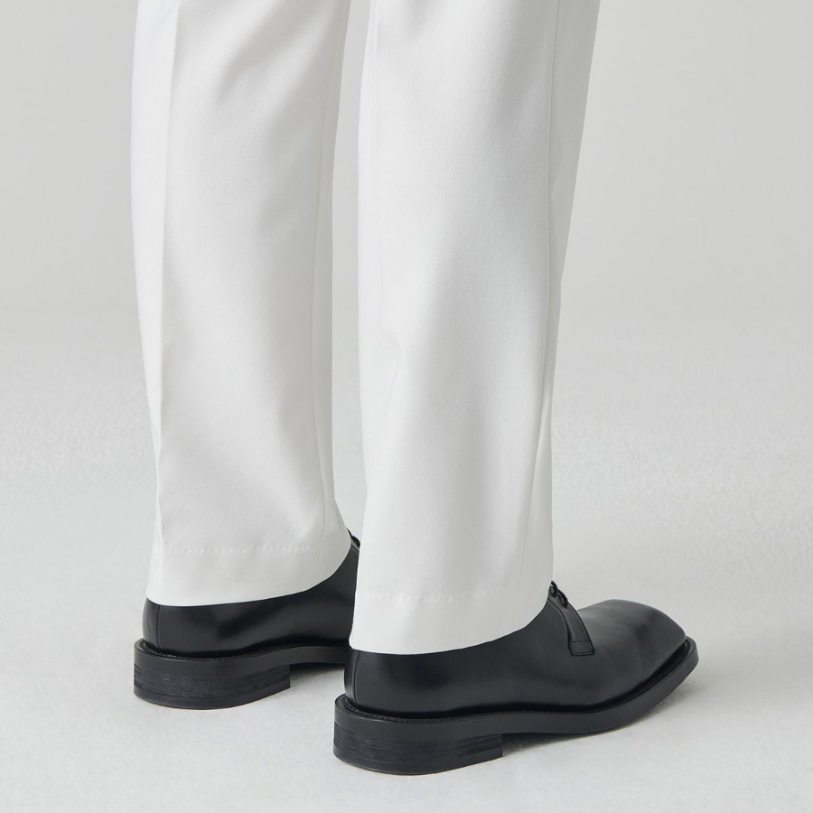 [Cooltandard] Straight Hidden Banding Slacks [White]