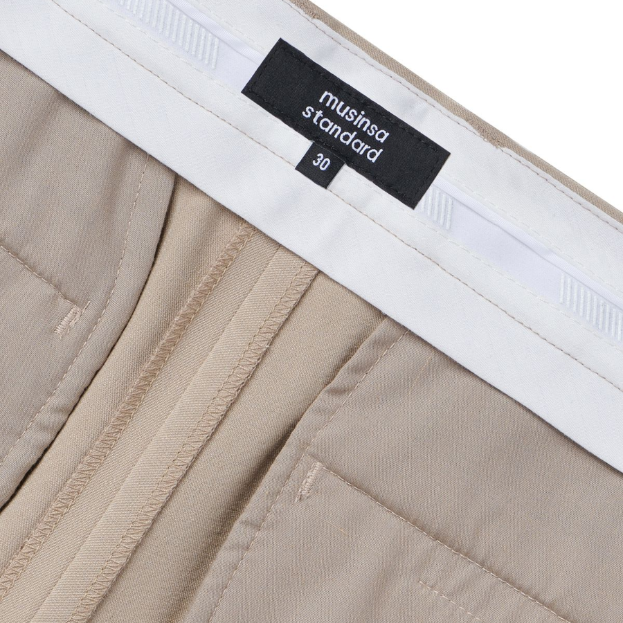 [Cooltandard] Straight Hidden Banding Slacks [Beige]