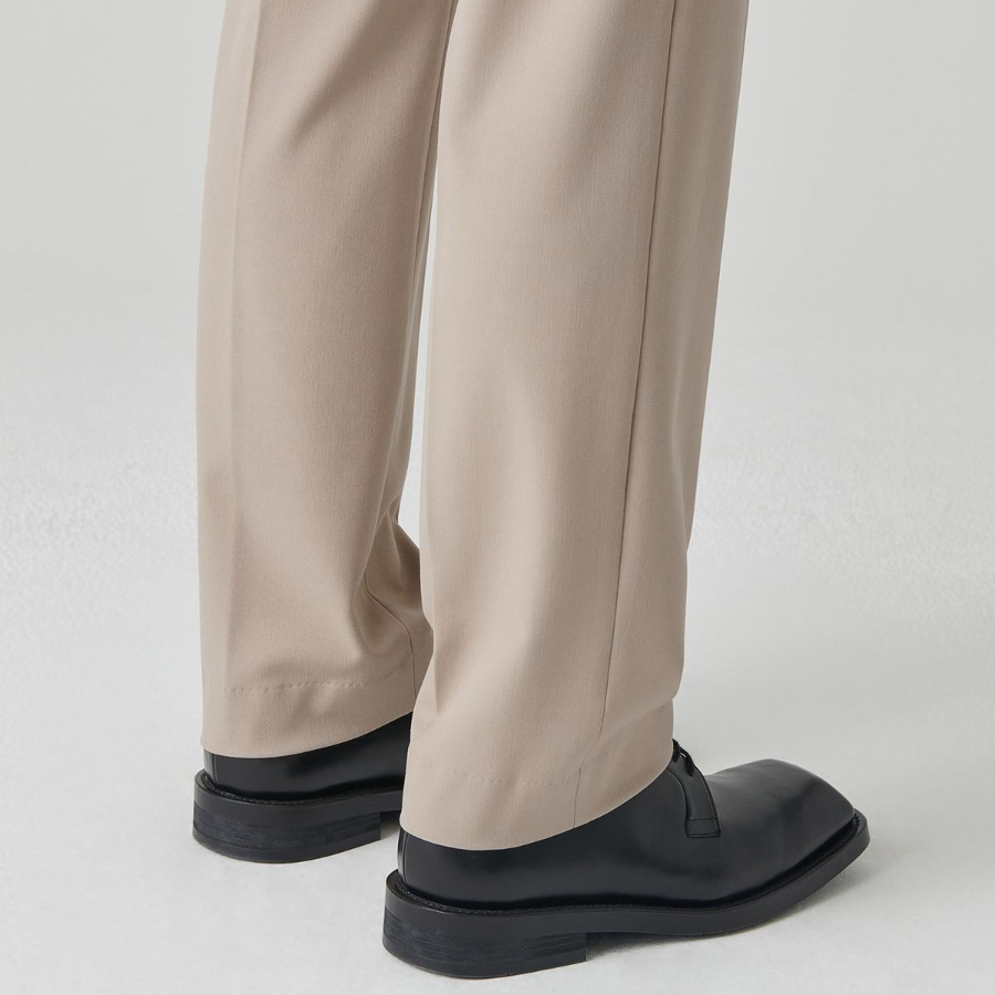 [Cooltandard] Straight Hidden Banding Slacks [Beige]