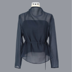 Flona – блузка Sheer Semi-High Neck Belted Blouse