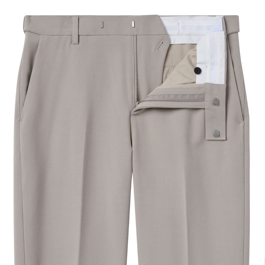 [Cooltandard] Straight Hidden Banding Slacks [Light Beige]