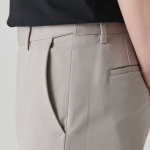 [Cooltandard] Straight Hidden Banding Slacks [Light Beige]