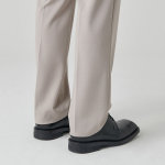[Cooltandard] Straight Hidden Banding Slacks [Light Beige]