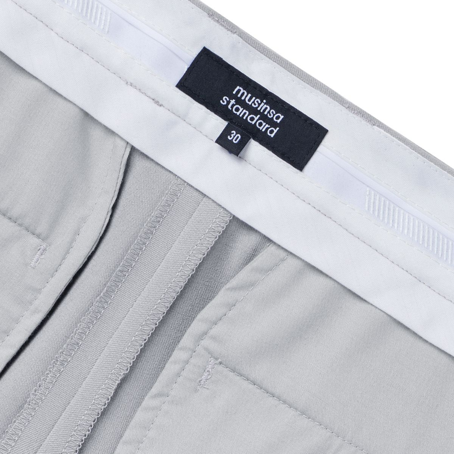 [Cooltandard] Straight Hidden Banding Slacks [Light Gray]