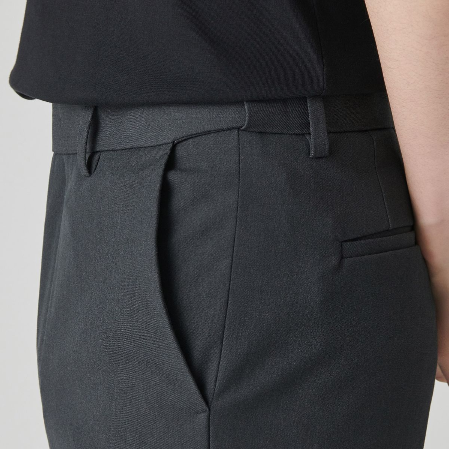 [Cooltandard] Straight Hidden Banding Slacks [Gray]