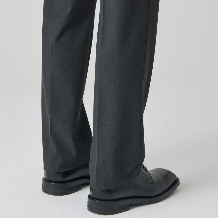 [Cooltandard] Straight Hidden Banding Slacks [Gray]