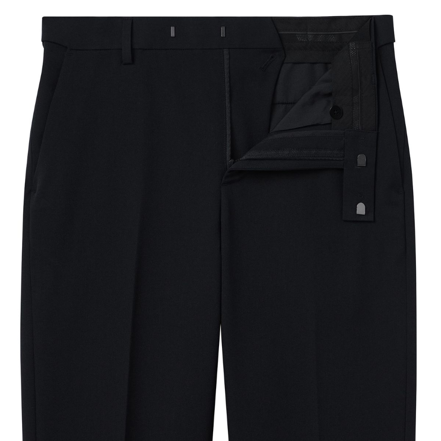 [Cooltandard] Straight Hidden Banding Slacks [Black]