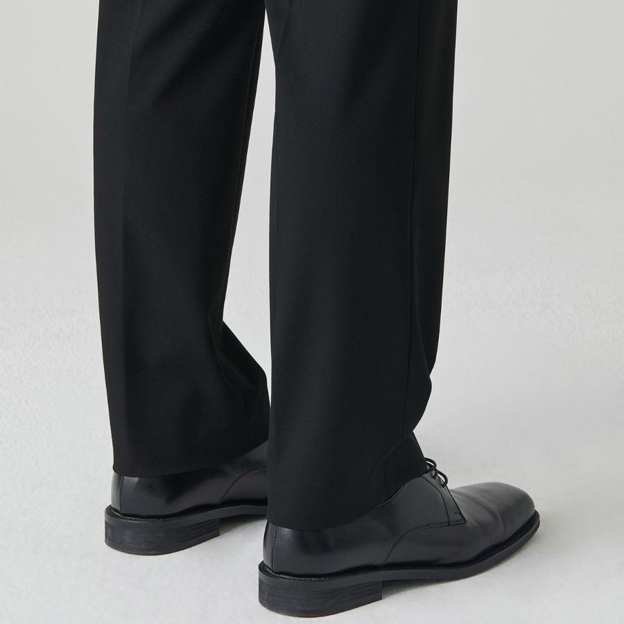 [Cooltandard] Straight Hidden Banding Slacks [Black]