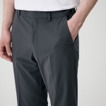 [Cooltandard] Relaxed Tapered Hidden Banding Crop Slacks [Gray]