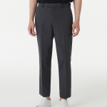 [Cooltandard] Relaxed Tapered Hidden Banding Crop Slacks [Gunmetal]