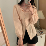 Свободный размер-Бежевый-Блузки