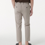 [Cooltandard] Relaxed Tapered Hidden Banding Crop Slacks [Light Beige]