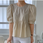 Cherry Blossom – блузка Shirring Puff Short Sleeve Blouse